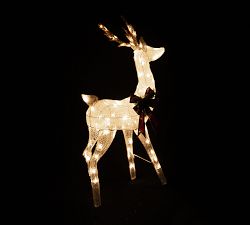 Lit Snow White Reindeer - Set of 2