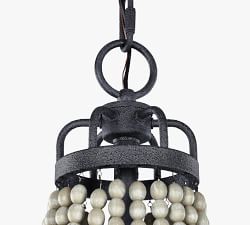 Nadine Metal &amp; Wood Bead Chandelier (15&quot;-33&quot;)