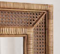 Ash Rattan Wall Mirror, 24&quot; X 36&quot;