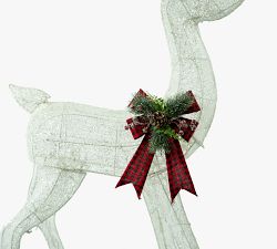 Lit Snow White Reindeer - Set of 2