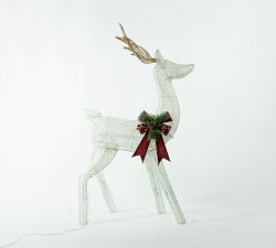 Lit Snow White Reindeer - Set of 2