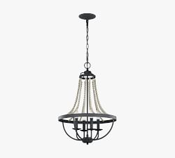 Nadine Metal &amp; Wood Bead Chandelier (15&quot;-33&quot;)