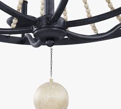 Nadine Metal &amp; Wood Bead Chandelier (15&quot;-33&quot;)