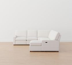 Turner Square Arm Power Reclining L-Shaped Chaise Sectional - Storage Available (146&quot;&ndash;158&quot;)