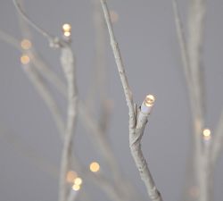 Lit LED Faux Birch Trees