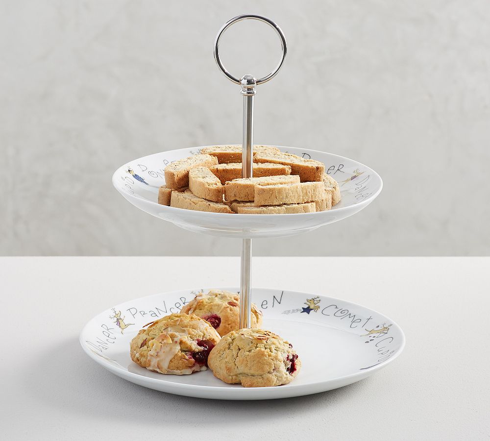 Santa's Reindeer Two Tiered Stand