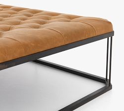 Cruz Leather Tufted Ottoman