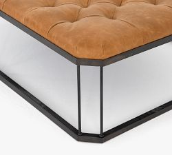 Cruz Leather Tufted Ottoman