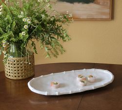 Bamboo Melamine Medium Oval Serve Platter