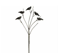 Black Glitter Crows on Branch, Set of 3