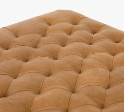 Cruz Leather Tufted Ottoman