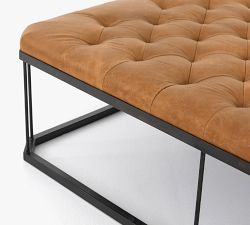 Cruz Leather Tufted Ottoman