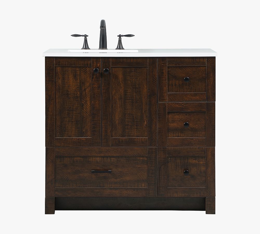 Alderson 36" Espresso Single Sink Vanity with Porcelain Sink