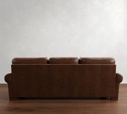 Turner Roll Arm Leather Sleeper Sofa (64&quot;&ndash;88&quot;)