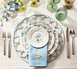 Monique Lhuillier Summer Blossom Outdoor Melamine Appetizer Plates - Mixed Set of 4