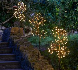 Solar Outdoor Lit Branch Lawn Stakes