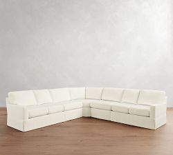 Buchanan Modern Square Arm Slipcovered 5-Piece Wedge Sectional (162&quot;)