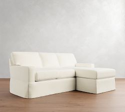Buchanan Modern Square Arm Slipcovered Reversible Chaise Sectional (83&quot;)
