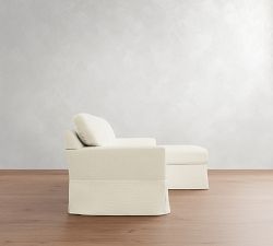 Buchanan Modern Square Arm Slipcovered Reversible Chaise Sectional (83&quot;)