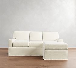 Buchanan Modern Square Arm Slipcovered Reversible Chaise Sectional (83&quot;)
