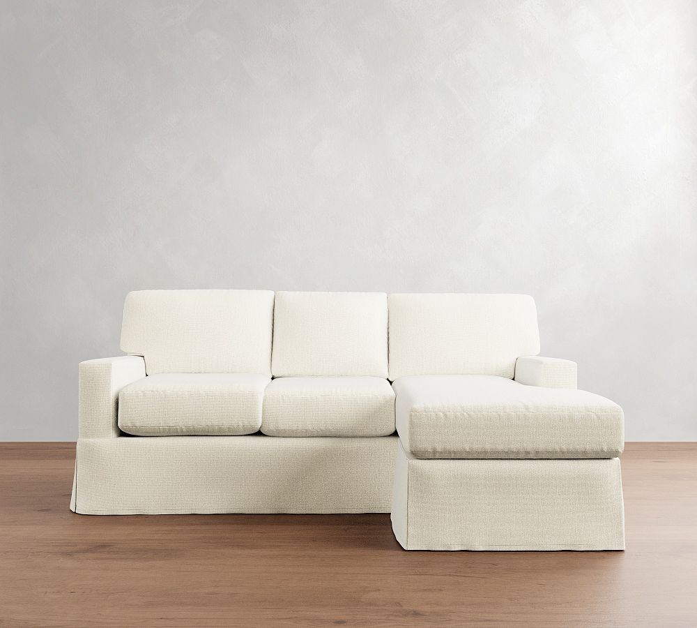 Buchanan Modern Square Arm Slipcovered Reversible Chaise Sectional (83&quot;)