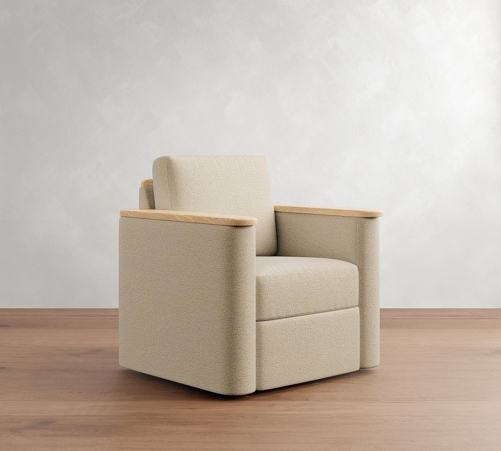 Spencer Upholstered Swivel Armchair by Michael Graves Design