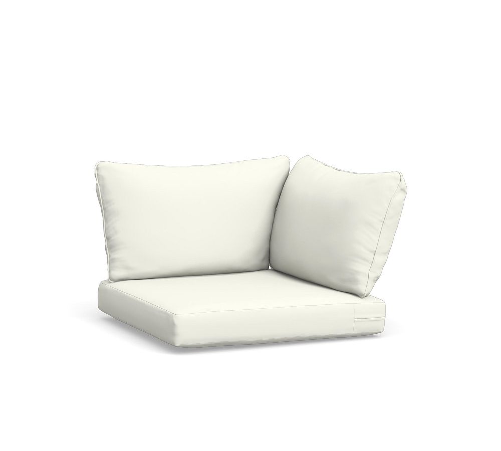 Torrey Outdoor Sectional Cushion Cover Corner, High Performance Canvas; White