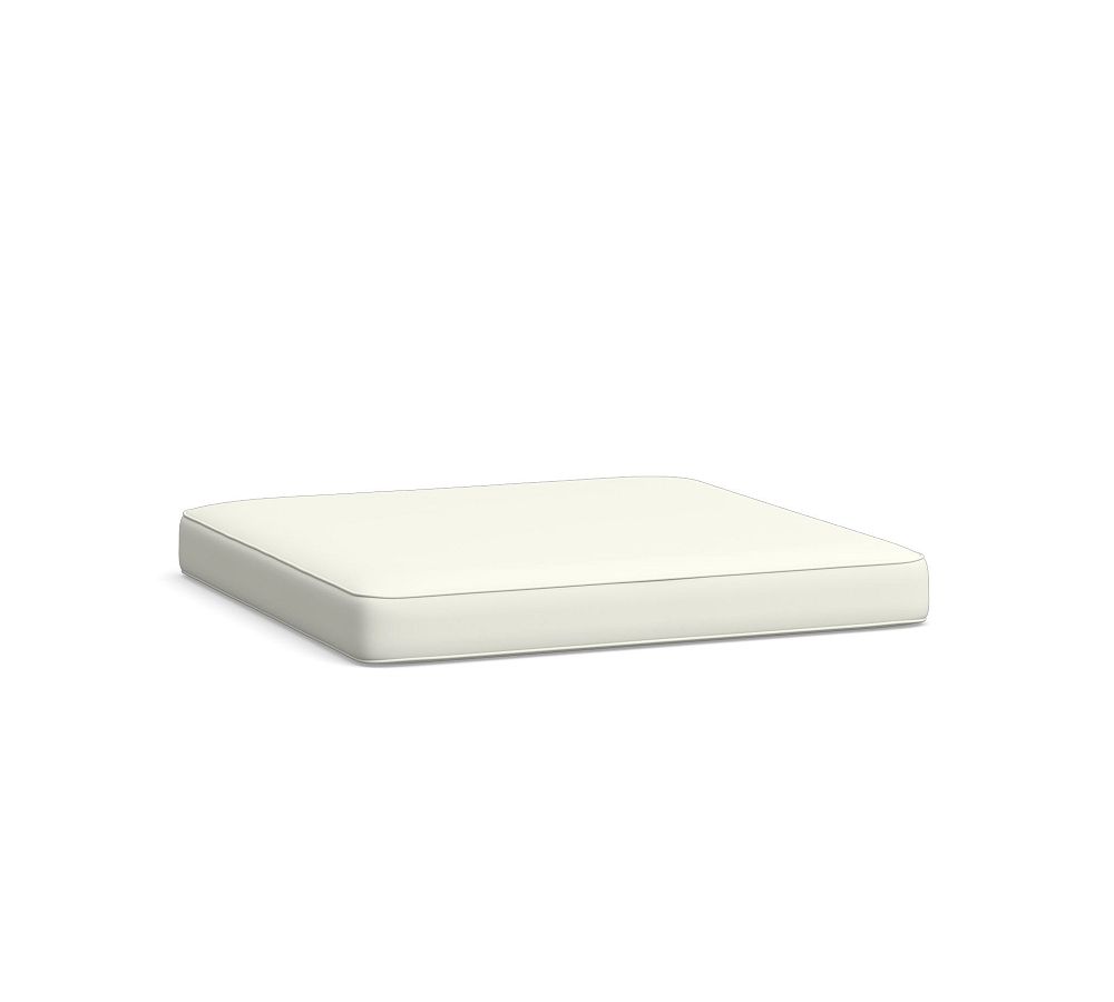 Torrey Sectional Cushion Cover Ottoman, High Performance Canvas; White