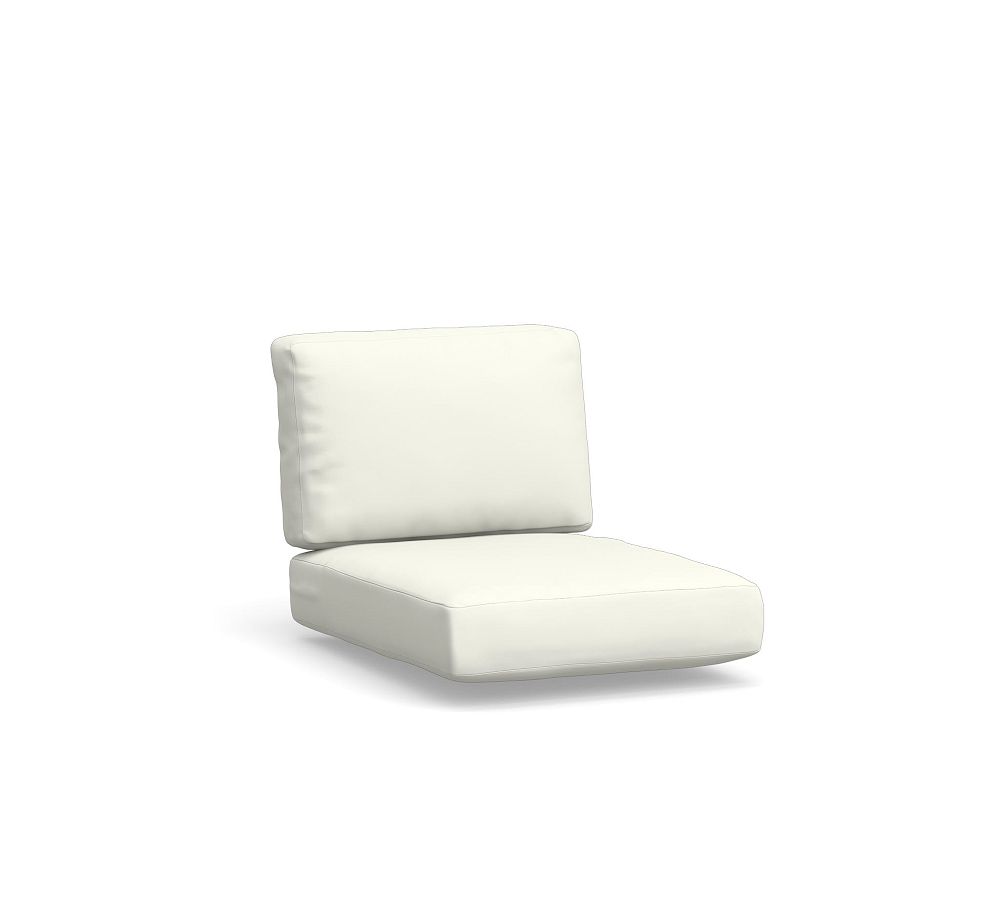 Huntington Cushion Cover Square Arm Swivel Outdoor Lounge Chair, HP Canvas; White