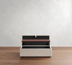 Turner Storage Ottoman with Pull Out Table with Nailheads
