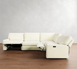 PB Comfort Modern Square Arm Power Reclining Reversible Wedge Sectional - Storage Available (119&quot;-133&quot;)