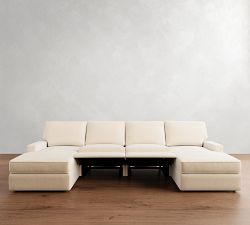 PB Comfort Square Arm Power Reclining Double Chaise Sectional - Storage Available (143&quot;-170&quot;)