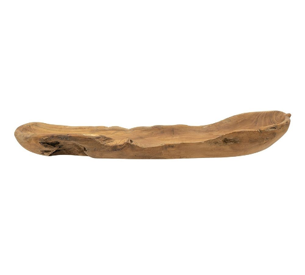 Handcrafted Organic Edge Teak Decorative Tray