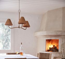 Dayna Round Rattan Chandelier (30&quot;)