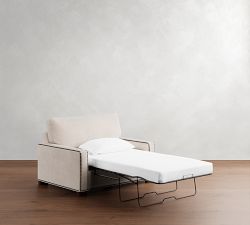Turner Square Arm Twin Sleeper Sofa with Memory Foam Mattress (55&quot;)