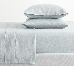 Open Box: Belgian Flax Linen Sheet Set, Mineral Blue, King