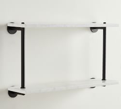Linden Handcrafted Double Marble Shelf