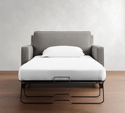 Cameron Square Arm Twin Sleeper Sofa with Memory Foam Mattress (54&quot;)