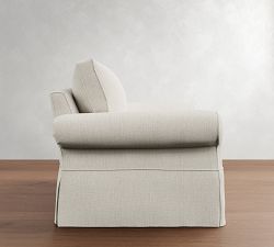 Pearce Roll Arm Slipcovered Twin Sleeper Sofa with Memory Foam Mattress (64&quot;)