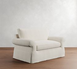 Pearce Roll Arm Slipcovered Twin Sleeper Sofa with Memory Foam Mattress (64&quot;)