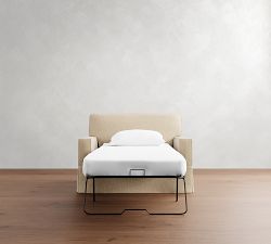 Buchanan Square Arm Slipcovered Twin Sleeper Sofa with Memory Foam Mattress (54&quot;)