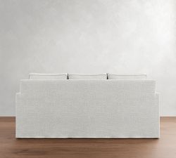 Cameron Square Arm Slipcovered Sleeper Sofa with Memory Foam Mattress (86&quot;)