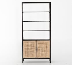 Dolores Cane Open Bookcase with Doors (35&quot;)