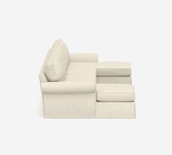 Pearce Roll Arm Slipcovered 4-Piece Double Chaise Sectional (168&quot;)