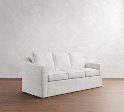 Cameron Slope Arm Slipcovered Sleeper Sofa with Memory Foam Mattress (86&quot;)