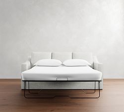 Cameron Slope Arm Slipcovered Sleeper Sofa with Memory Foam Mattress (86&quot;)
