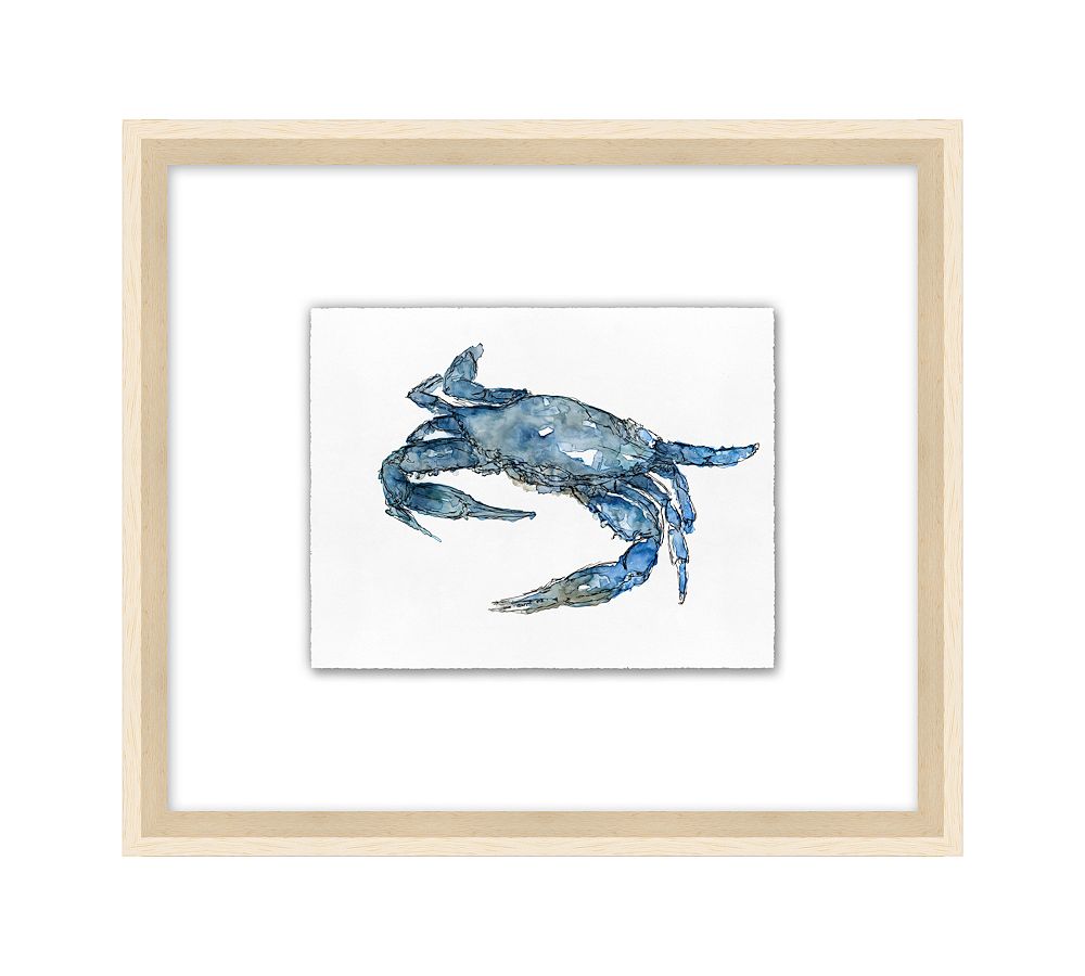 Watercolor Crab Framed Print