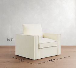 Westwood Square Arm Flange Edge Slipcovered Chair