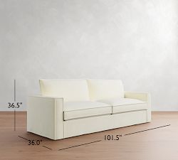 Westwood Square Arm Flange Edge Slipcovered Sofa (78&quot;-102&quot;)