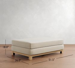 Jake Seadrift Wood Base Sectional Ottoman